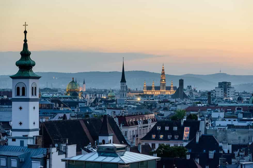 most accessible cities - The Most Accessible Cities in the World Sunset view of Vienna, Austria.