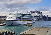 Explorer of the Seas Cruise ship in Sydney Harbor, Australia.