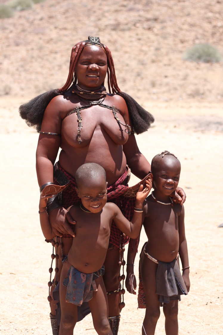 Damaraland and Spitzkoppe - Visiting Damaraland and Spitzkoppe, Namibia A Himba lady and her two sons