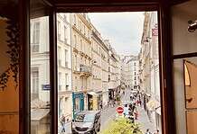 View onto a street in Montmartre, Paris, France.