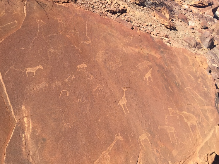 Damaraland and Spitzkoppe - Visiting Damaraland and Spitzkoppe, Namibia Rock engravings in Twyfelfontein - Namibia's first World Heritage Site