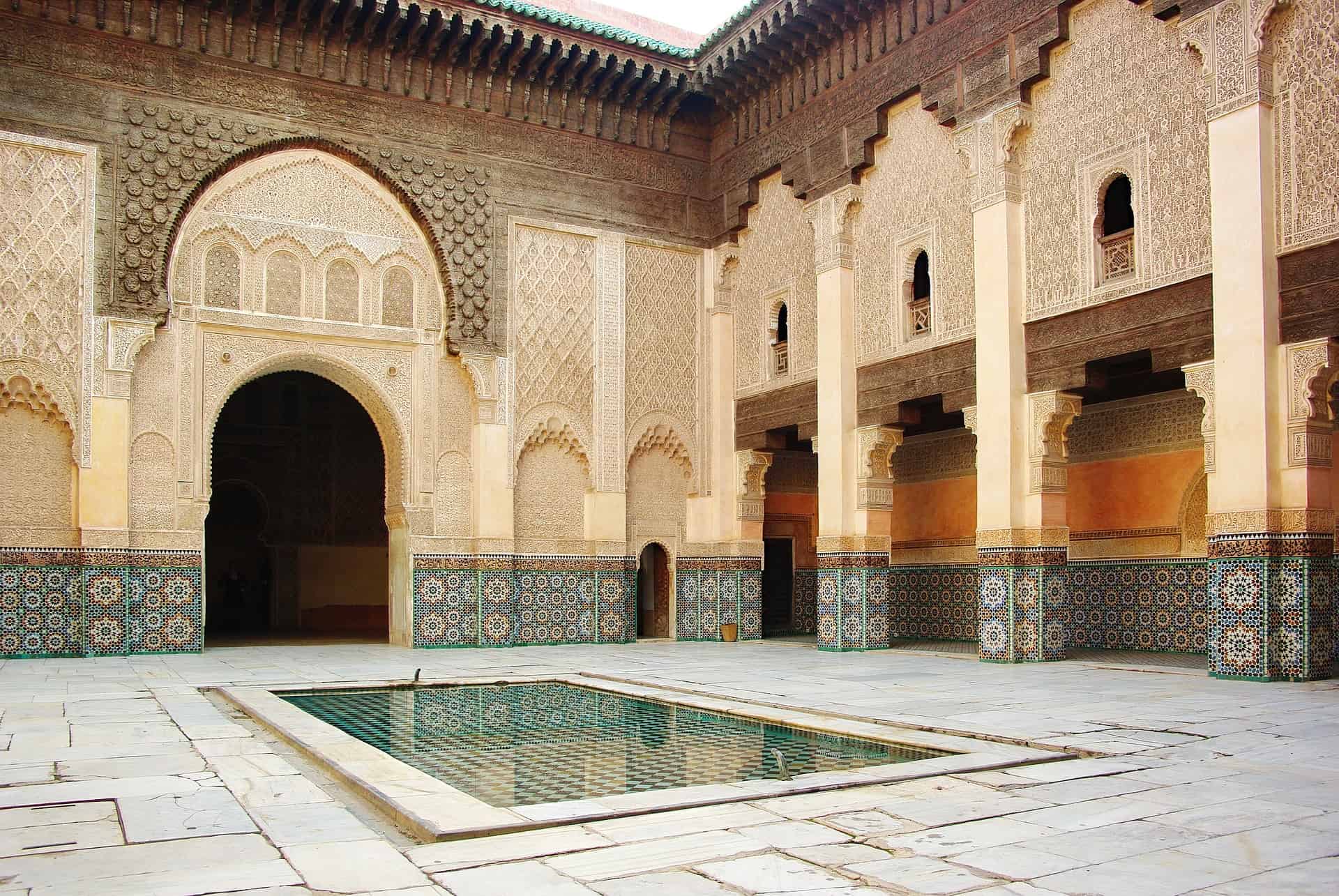 Places to Visit in Marrakech - Not to Miss Cultural & Historic Places to Visit in Marrakech Inner courtyard at the Bahia in Marrakech, Morocco.