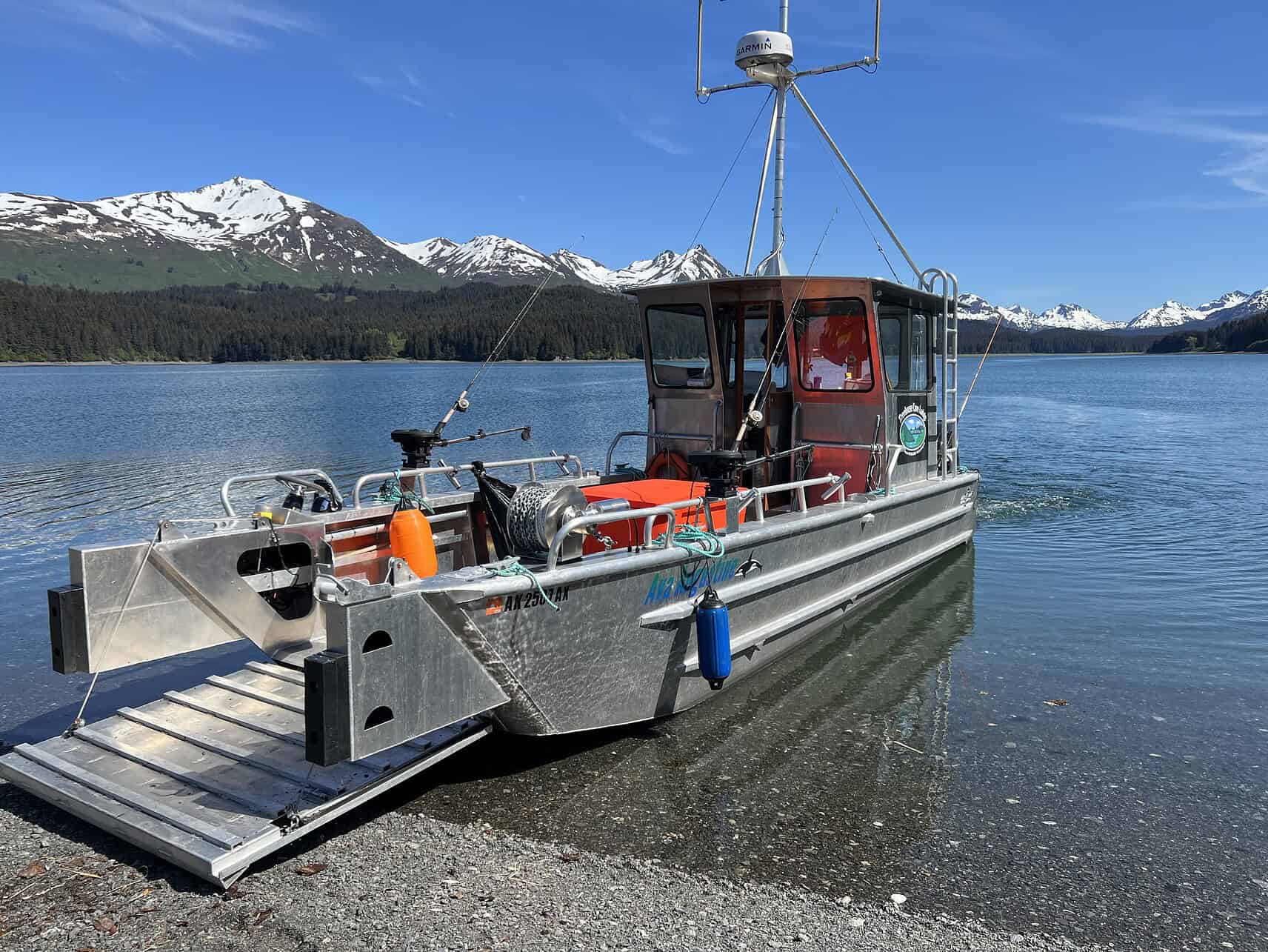 fishing in alaska - Fishing in Alaska Landing craft at the Treehouse Cove Lodge in Alaska, USA.