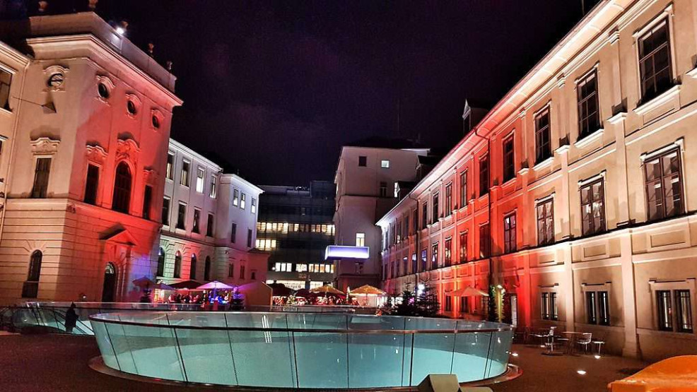 Christmas market at the Joanneumsviertel in Graz, Austria.