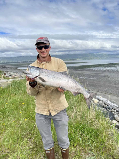 King Salmon at the Treehouse Cove Lodge in Alaska, USA.