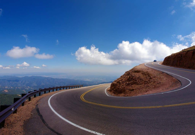 Pikes Peak Highway in Colorado, USA
