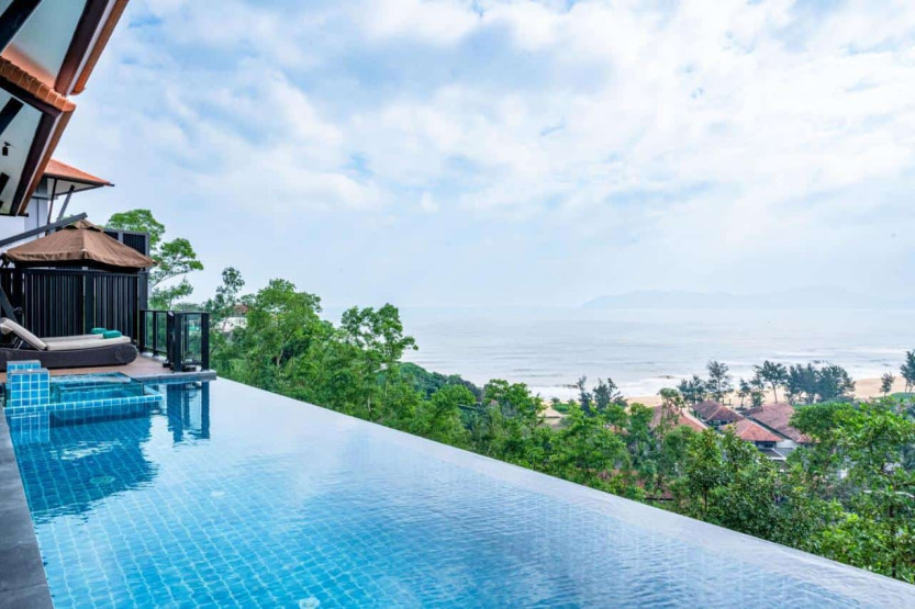 View from your private pool at Banyan Tree Lang Co in Vietnam.