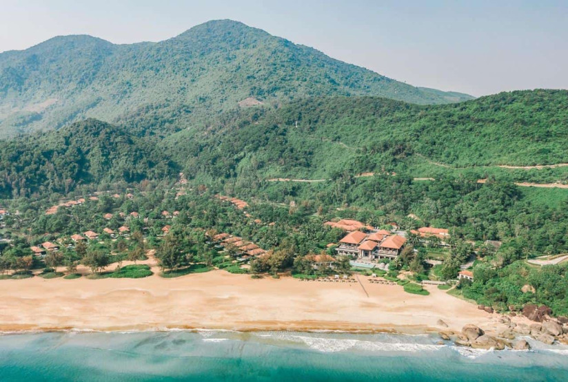 View onto Banyan Tree Lang Co in Vietnam.