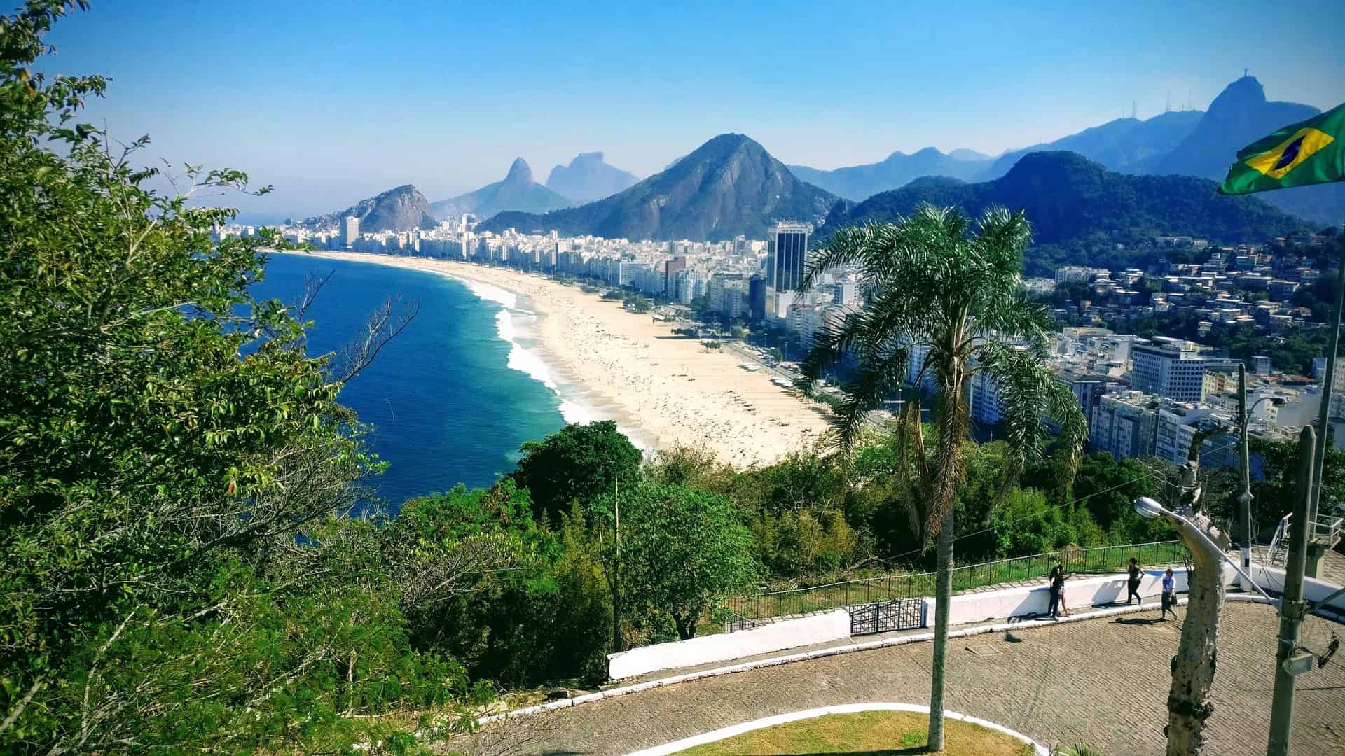 - From Chaos to Connectivity: Overcoming Travel Challenges in Brazil with eSIM Technology View from Duque de Caxias Fort onto Copacabana beach in Rio de Janeiro, Brazil.