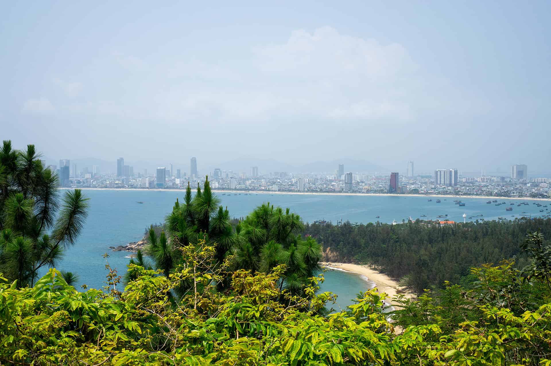 Da Nang attractions - Da Nang Attractions, Central Vietnam View onto My Khe Beach in Da Nang from Linh Ung Pagoda in Vietnam.